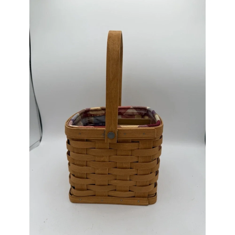 🍴🧺Longaberger 2011 Utensil Basket Combo WB w/Liner, Protector & Wooden Divider